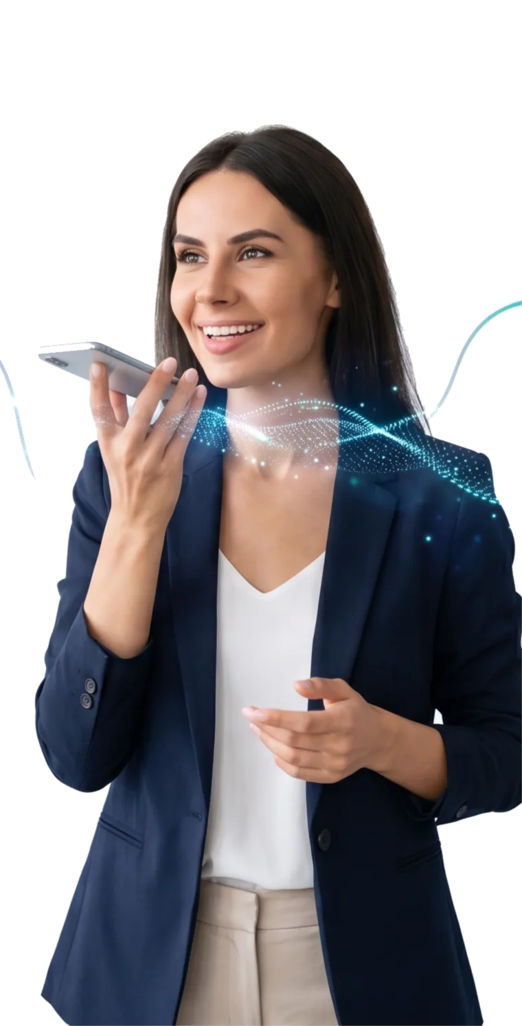 Geschäftsperson spricht in ihr Smartphone